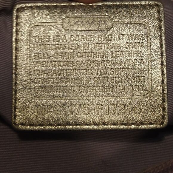 Coach North South Soho Satchel Off White w Gold Metallic Handles Hobo Bag F17216 - Picture 9 of 11